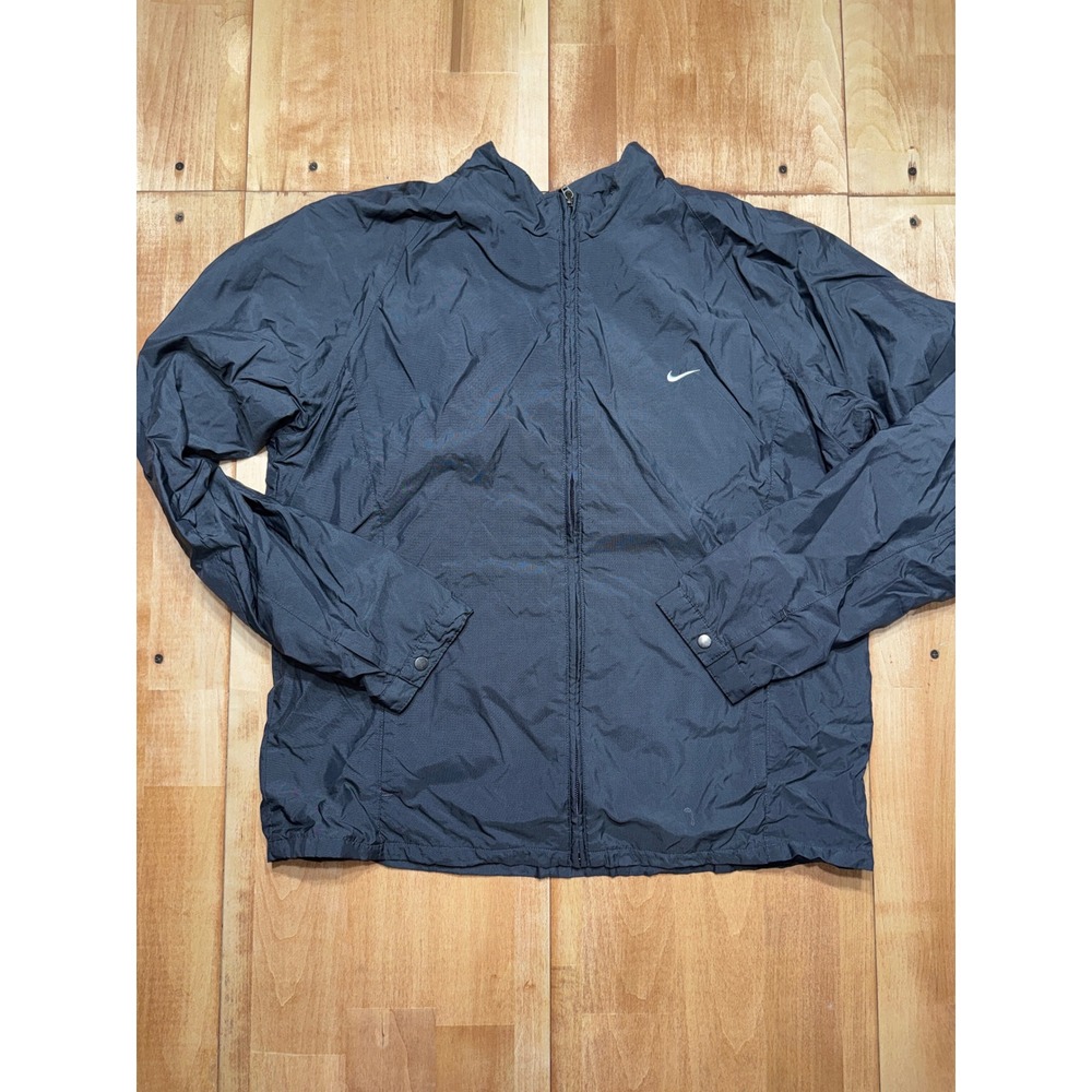 Kids Nike‎ Lightweight Zip Up Jacket Windbreaker Black Activewear Size 12/14